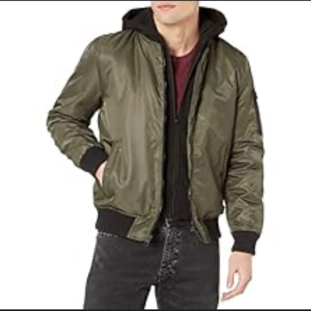 GUESS Men’s Hooded Bomber Jacket